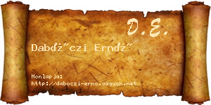 Dabóczi Ernő névjegykártya