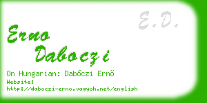erno daboczi business card