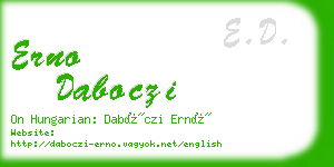 erno daboczi business card